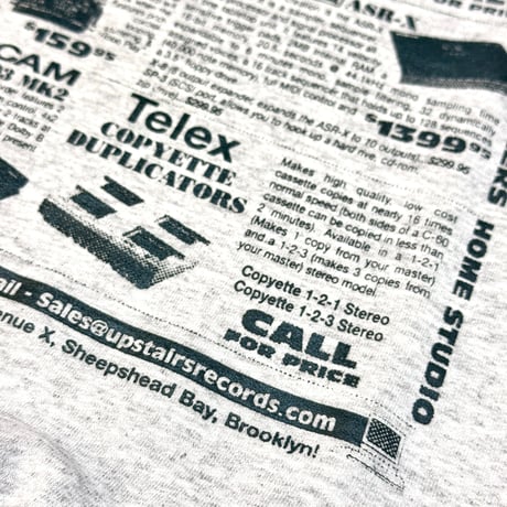 "UPSTAIR RECORDS" 8oz US Hoodie AshGrey