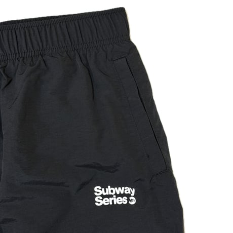 "SubwaySeries"Cottonlike NYLON PANTS BLACK