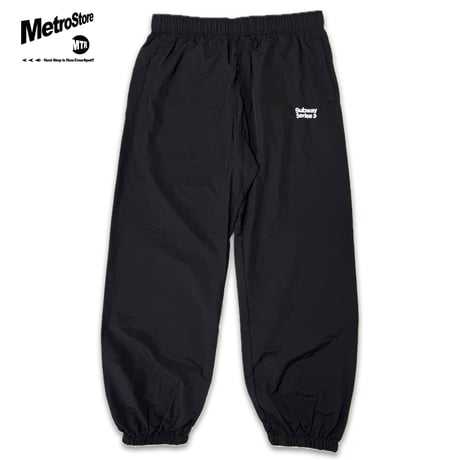 "SubwaySeries"Cottonlike NYLON PANTS BLACK