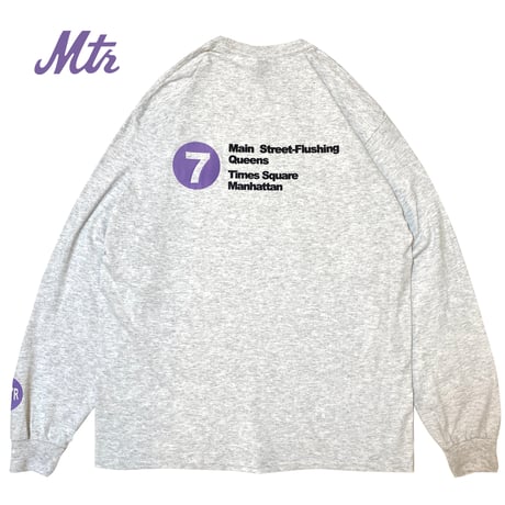 "The 7Train" 6oz US COTTON L/S Tee Ash