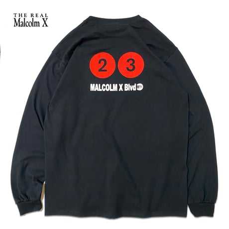 "Real Malcolm X" US COTTON 6oz  L/S Tee BLK