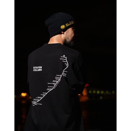 "STATEN ISLAND SUBWAY MAP Pt1" 7.5 oz Max Heavyweight L/S Tee Black