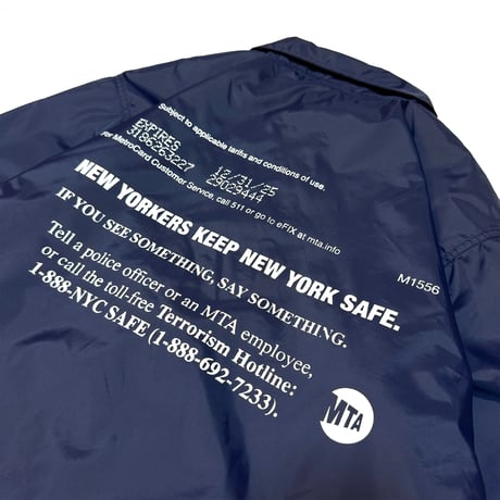 "MetroCard Farewell" NYLON COACH JKT  NAVY