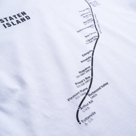 "STATEN ISLAND SUBWAY MAP Pt2" 7.5 oz Max Heavyweight S/S Tee White