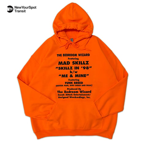 "BedroomWizard" 8oz Hoodie pt1 蛍光Orange