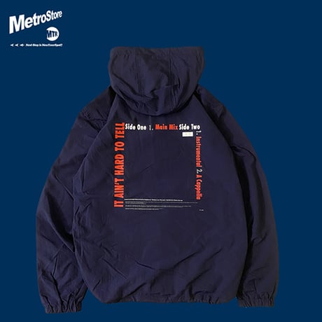 "IT AIN'T HARD TO TELL" NYLON ANNORAK PARKA  NAVY