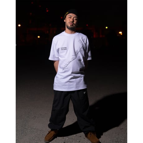 "STATEN ISLAND SUBWAY MAP Pt1" 7.5 oz Max Heavyweight S/S Tee White