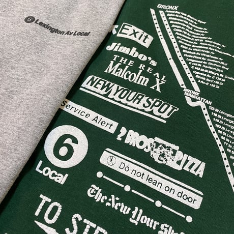 "Lexington Av Local" 6.5oz HeavyWeight L/S Tee Green