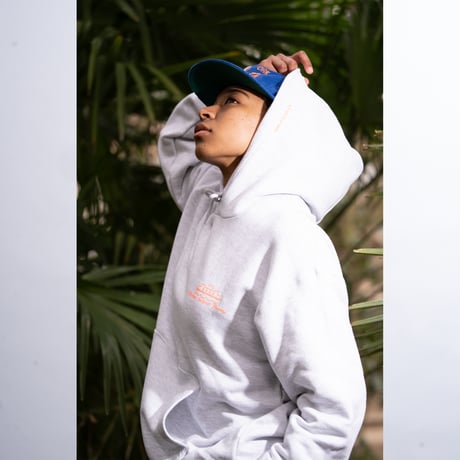 "STATEN ISLAND FERRY CREW TYPE" 10oz COTTON HOODIE ASH GRAY