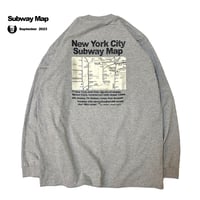 "The SUBWAY MAP HARLEM" 6.5oz HeavyWeight L/S Tee Gray