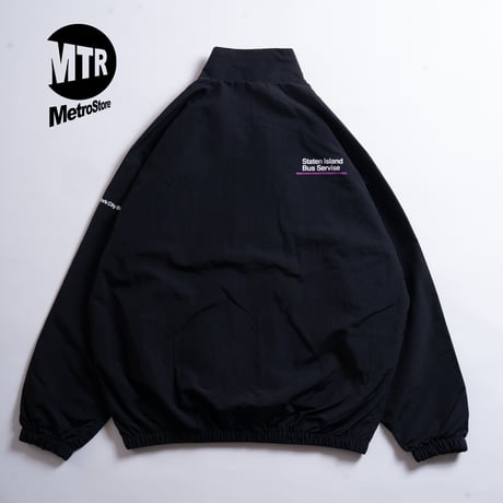 "STATEN ISLAND BUS MAP" NYLON TRACK JKT  BLACK
