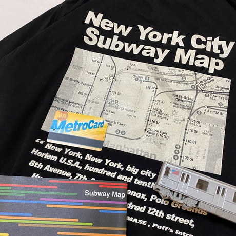 "The SUBWAY MAP HARLEM" 6.5oz HeavyWeight Tee BLK