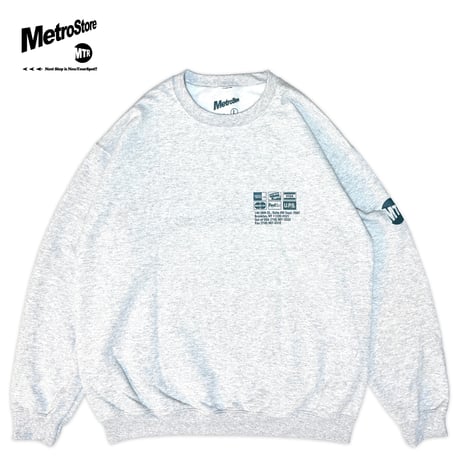 "UPSTAIR RECORDS" 8oz US Sweat AshGrey