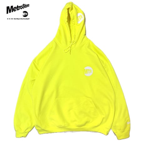 "MTR" 8oz Cotton Hoodie　SafetyGreen