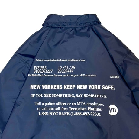 "MetroCard Farewell" NYLON COACH JKT  NAVY