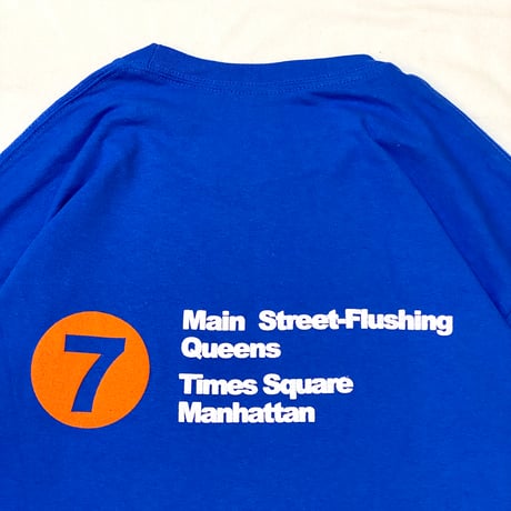"The 7Train NY Mets" 6oz US COTTON L/S Tee Blue