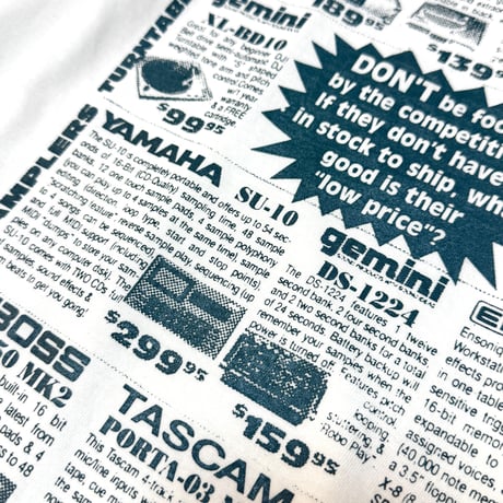 "UPSTAIR RECORDS" Garment Dyed 6.1 oz S/S Tee White
