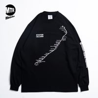 "STATEN ISLAND SUBWAY MAP Pt1" 7.5 oz Max Heavyweight L/S Tee Black