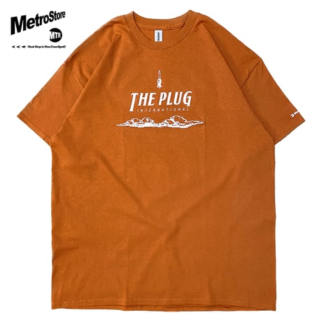 "PLUG INTERNATIONAL" US COTTON 6oz S/S Tee　TexasOrange