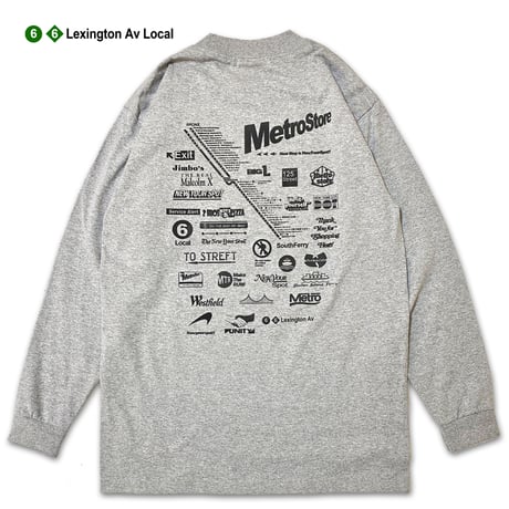 "Lexington Av Local" 6.5oz HeavyWeight L/S Tee Gray
