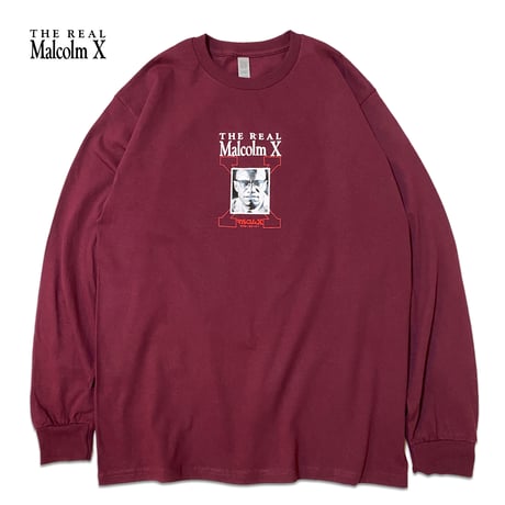"Real Malcolm X" US COTTON 6oz  L/S Tee バーガンディ