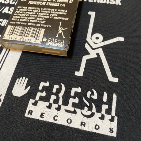 ”CassetteTape＆Crack” GarmentDye 6.1oz Tee Black
