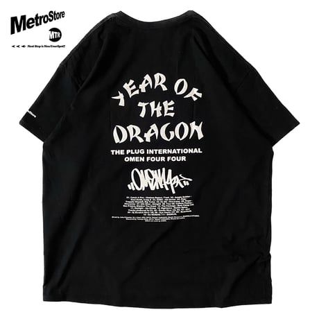 "PLUG INTERNATIONAL" US COTTON 6oz S/S Tee BLACK