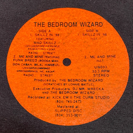 "BedroomWizard" US COTTON 6oz L/S Tee Black