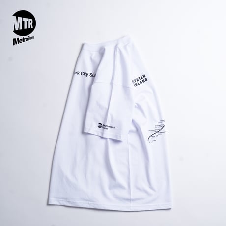 "STATEN ISLAND SUBWAY MAP Pt2" 7.5 oz Max Heavyweight S/S Tee White