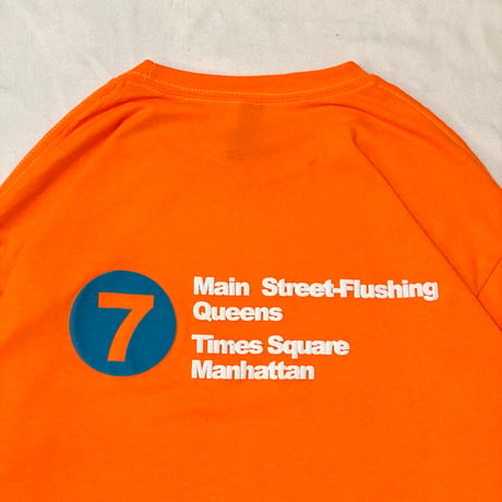 "The 7Train NY Mets" 6oz US COTTON L/S Tee Orange