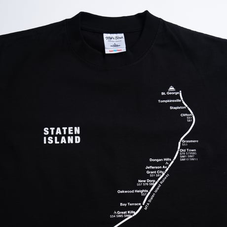 "STATEN ISLAND SUBWAY MAP Pt1" 7.5 oz Max Heavyweight L/S Tee Black