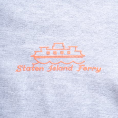 "STATEN ISLAND FERRY CREW TYPE" 10oz COTTON HOODIE ASH GRAY