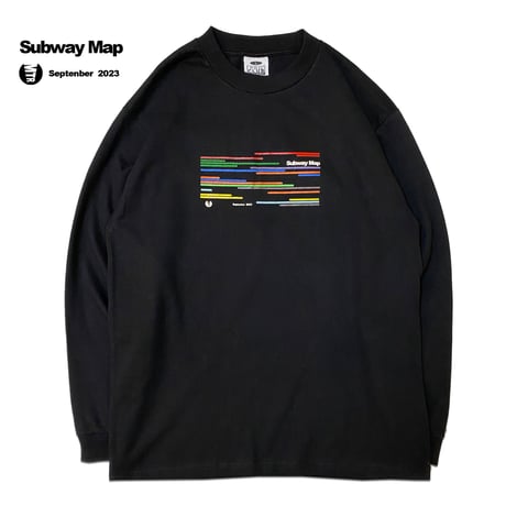 "The SUBWAY MAP HARLEM" 6.5oz HeavyWeight　L/S Tee BLK