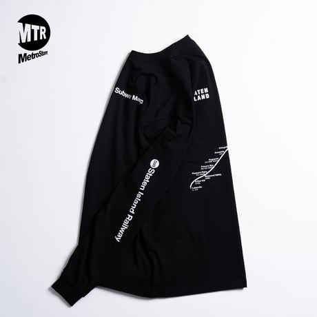 "STATEN ISLAND SUBWAY MAP Pt2" 7.5 oz Max Heavyweight L/S Tee Black