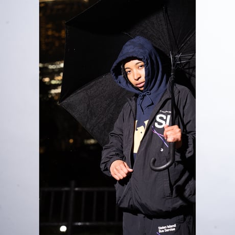 "STATEN ISLAND BUS MAP" NYLON TRACK JKT  BLACK