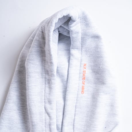 "STATEN ISLAND FERRY CREW TYPE" 10oz COTTON HOODIE ASH GRAY