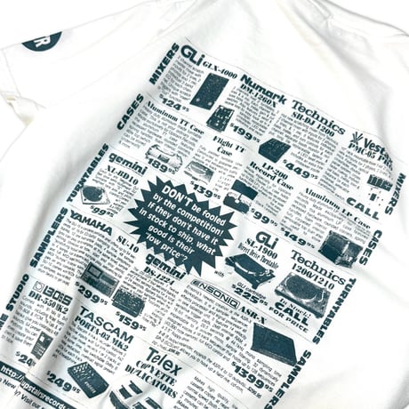 "UPSTAIR RECORDS" Garment Dyed 6.1 oz S/S Tee White