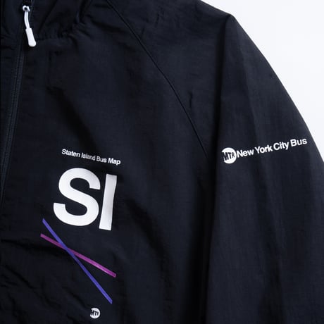 "STATEN ISLAND BUS MAP" NYLON TRACK JKT  BLACK