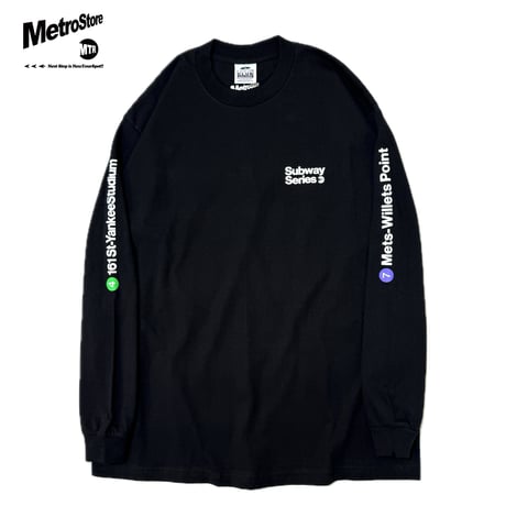 "SubwaySeries"6.5oz HeavyWeight L/S Tee Blk