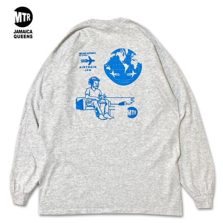 "JAMAICA QUEENS" 6oz US COTTON L/S Tee AshGrey