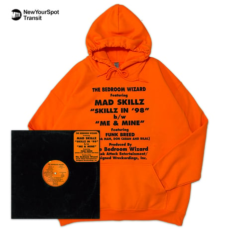 "BedroomWizard" 8oz Hoodie pt1 蛍光Orange