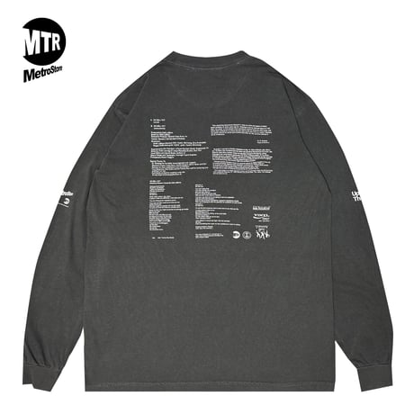"NO SELLOUT" 6.1oz GarmentDye L/S Tee PepperBlack