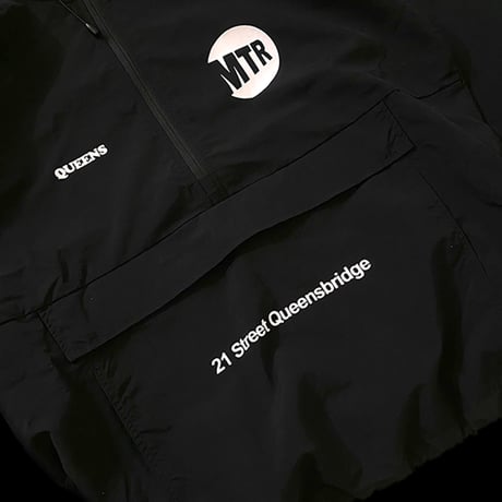 "IT AIN'T HARD TO TELL" NYLON ANNORAK PARKA  Black