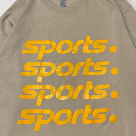 "The SPORTS pt2" 6oz US COTTON L/S Tee SAND
