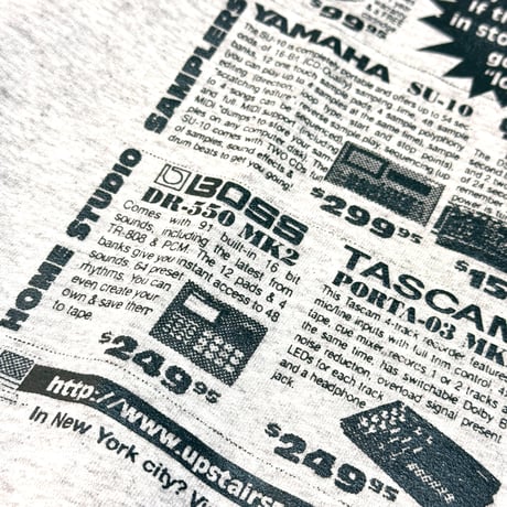 "UPSTAIR RECORDS" 8oz US Hoodie AshGrey