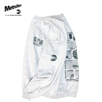 "UPSTAIR RECORDS" 8oz US Sweat AshGrey