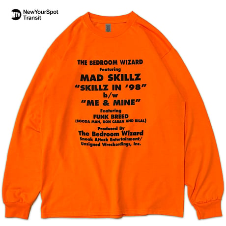 "BedroomWizard" US COTTON 6oz L/S Tee 蛍光Orange
