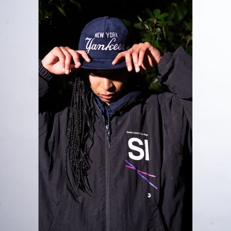 "STATEN ISLAND BUS MAP" NYLON TRACK JKT  BLACK