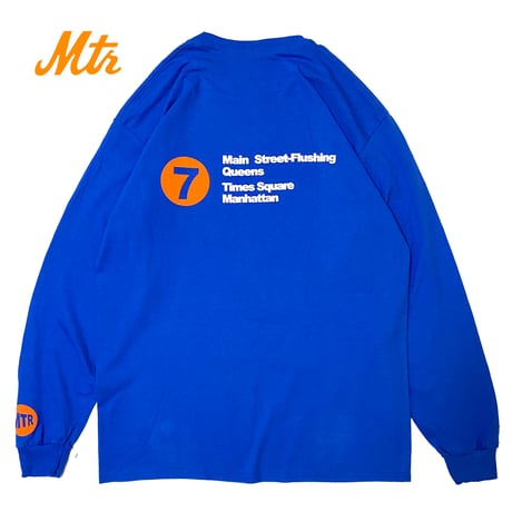 "The 7Train NY Mets" 6oz US COTTON L/S Tee Blue