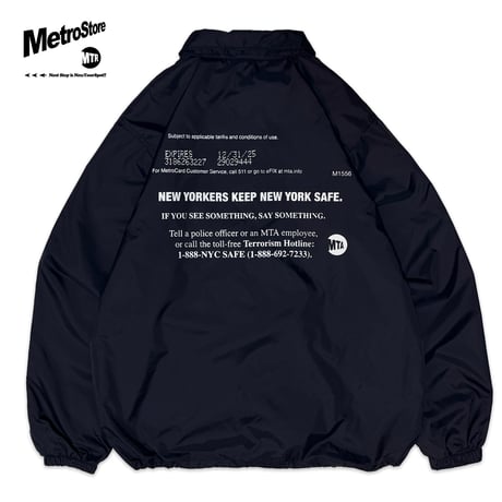 "MetroCard Farewell" NYLON COACH JKT  BLACK